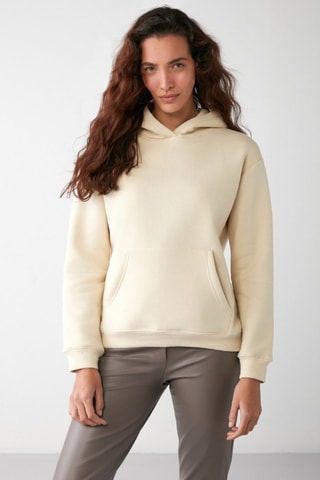 Sweat com capuz relaxed - Bege