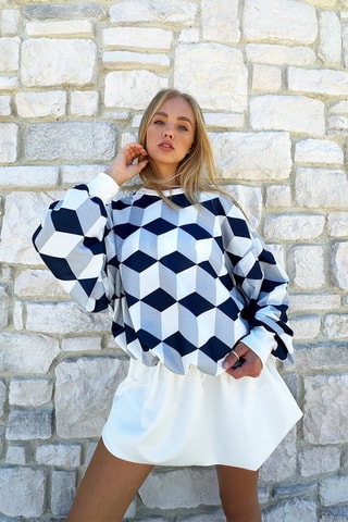 Sweat - Branco e azul