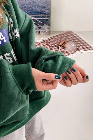 Sweat oversize com capuz - Verde