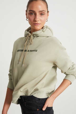 Sweat com capuz - Verde-claro