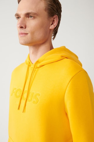 Sweat regular com capuz - Amarelo