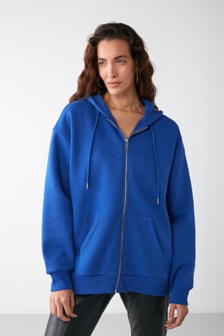 Sweat com capuz - Azul-real