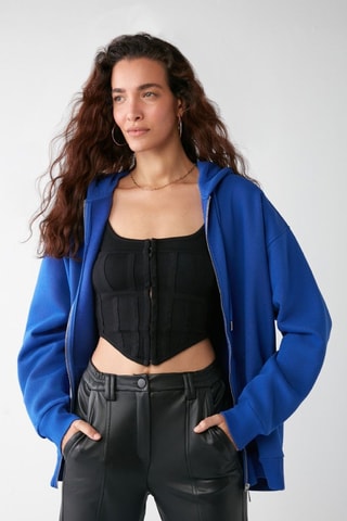 Sweat com capuz - Azul-real