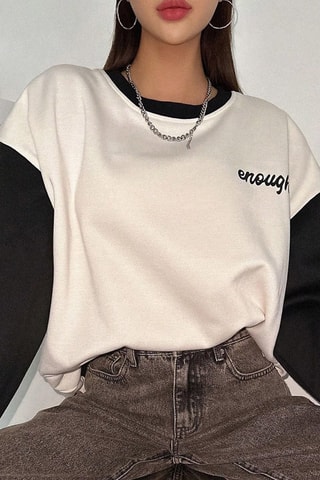 Sweat oversize - Branco e preto