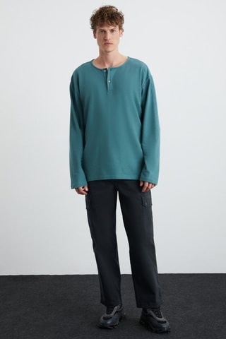 Sweat regular com capuz - Verde