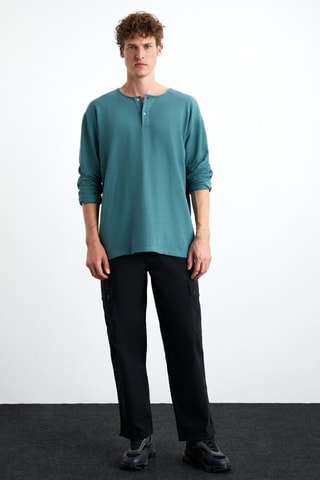 Sweat regular com capuz - Verde