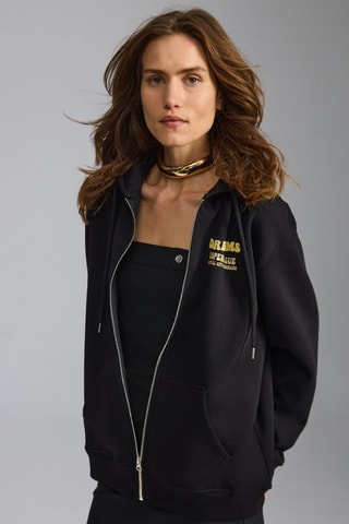 Sweat regular com capuz - Preto