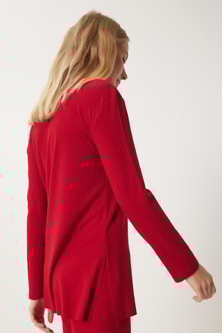 Blusa e calças wide legs - Vermelho