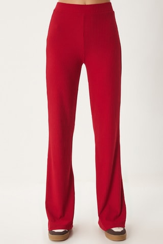 Blusa e calças wide legs - Vermelho