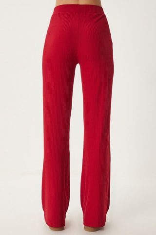 Blusa e calças wide legs - Vermelho