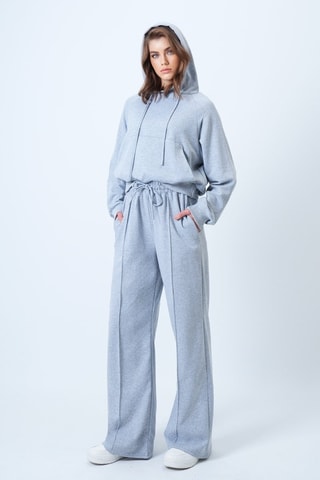 Sweat com capuz e calças - Cinzento mesclado