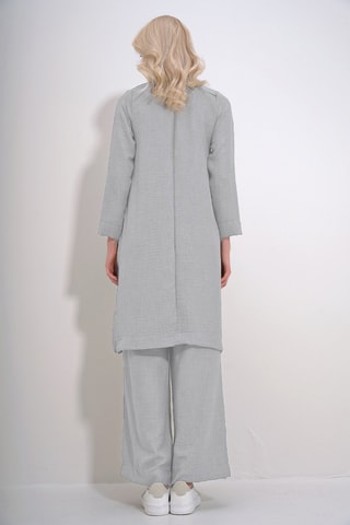 Túnica e calças palazzo - Cinzento