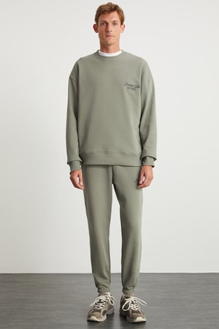 Sweat relaxed e calças de treino - Caqui