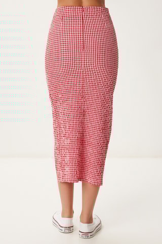 Saia justa de cintura subida - Vermelho