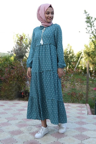 Vestido comprido - Verde-menta