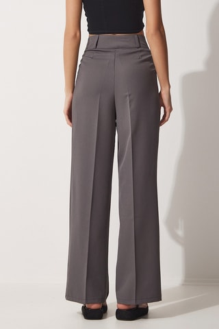 Calças wide legs - Cinzento