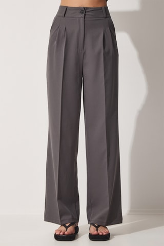 Calças wide legs - Cinzento