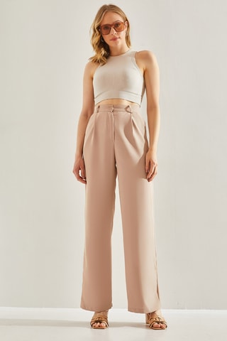 Calças wide legs - Bege