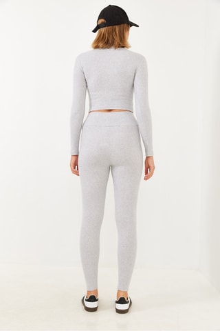 Crop top e leggings - Cinzento-claro