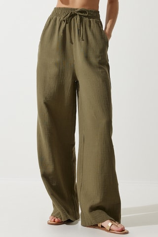 Calças palazzo - Caqui