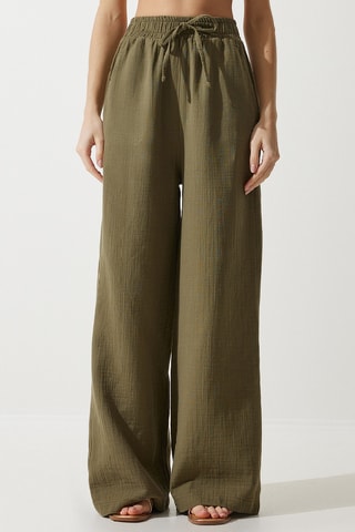 Calças palazzo - Caqui