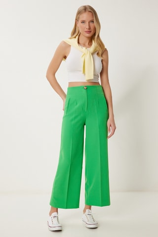 Calças wide legs - Verde