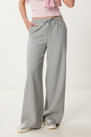 Calças wide legs - Cinzento