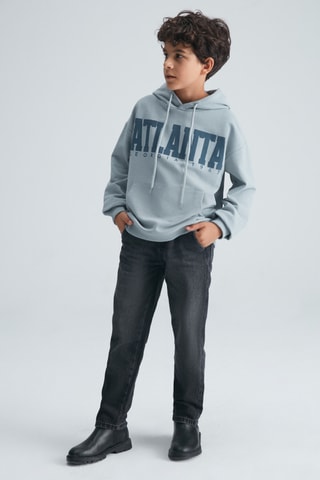 Sweat com capuz - Cinzento-claro