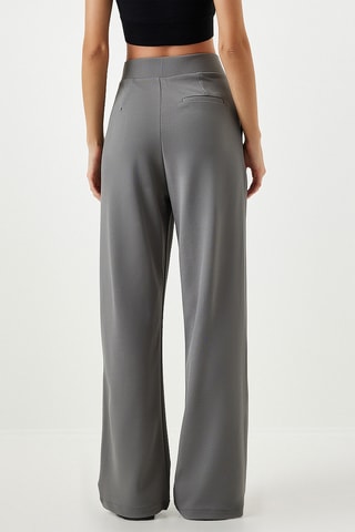 Calças de cintura alta - Cinzento