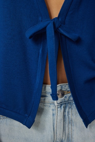 Casaco de malha - Azul-cobalto