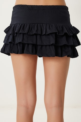 Saia com folhos - Preto