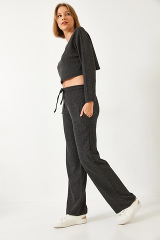 Crop top e calças - Antracite