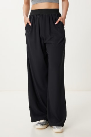 Calças de cintura alta - Preto