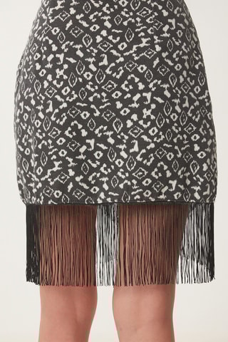 Saia traçada de cintura subida - Antracite