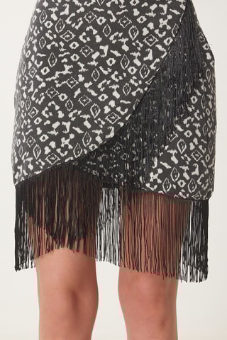 Saia traçada de cintura subida - Antracite