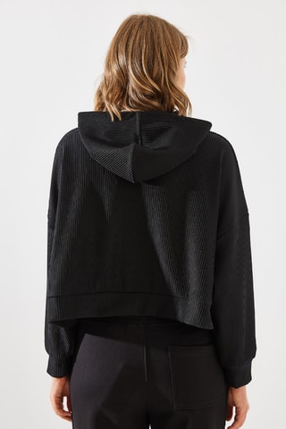 Sweat curta com capuz - Preto