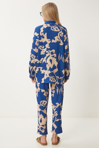 Camisa e calças - Azul e bege