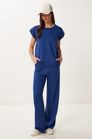 Top e calças - Azul