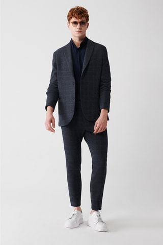 Casaco de fato - Azul-marinho mesclado