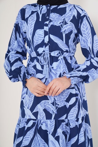 Vestido comprido - Azul-marinho