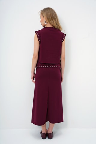 Top e saia midi - Bordô