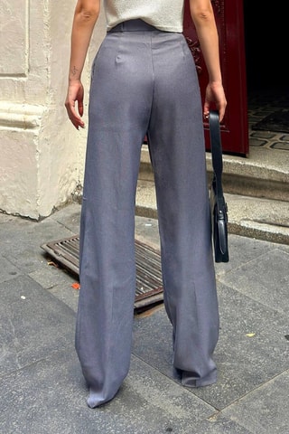 Calças palazzo - Cinzento