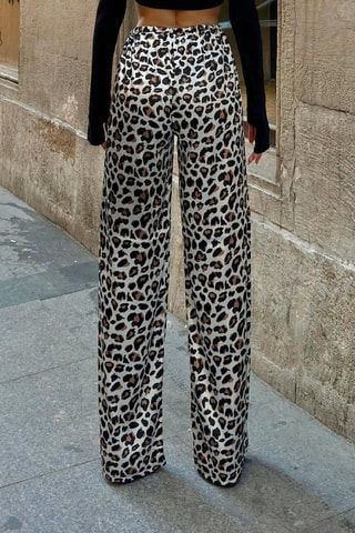 Calças de cintura alta - Bege