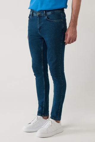 Calças de ganga slim - Azul-escuro