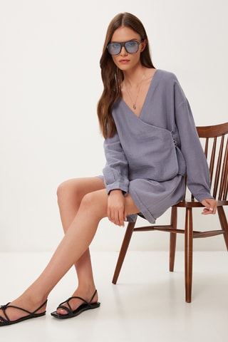 Blusa e calções - Cinzento