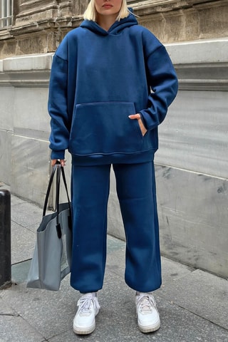 Sweat com capuz e calças de treino - Índigo