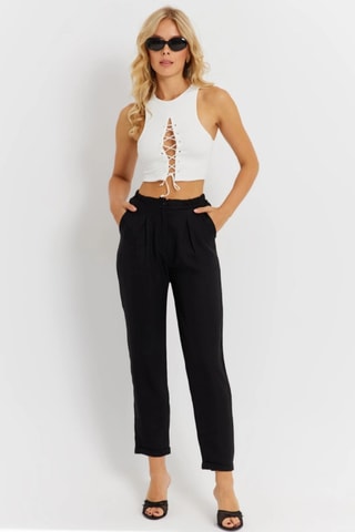 Calças em linho - Preto