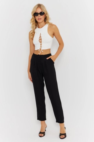 Calças em linho - Preto