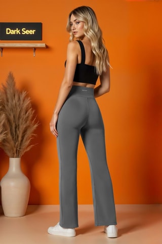 Calças de cintura alta - Cinzento