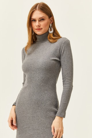 Vestido-camisola - Cinzento